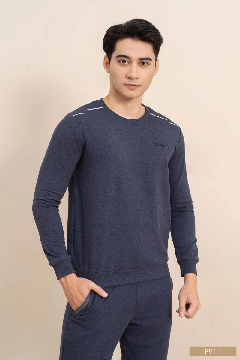 Bộ nỉ nam cao cấp màu tím than | Santino chính hãng